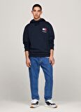 Tommy Jeans Kapüşon Yaka Lacivert Erkek Sweatshırt DM0DM18418C1G