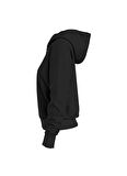 Tommy Jeans Kapüşon Yaka Düz Siyah Kadın Sweatshırt TJW REG LINEAR HOODIE