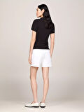 Kadın Slim Polo Tişört-Siyah | XS