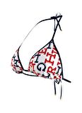 Tommy Hilfiger Lacivert - Beyaz - Kırmızı Kadın Bikini Üst TRIANGLE RP PRINT, 0K4 UW0UW053140K