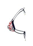 Tommy Hilfiger Lacivert - Beyaz - Kırmızı Kadın Bikini Üst TRIANGLE RP PRINT, 0K4 UW0UW053140K