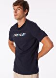 Tommy Hilfiger Bisiklet Yaka Mavi Erkek T-Shirt MW0MW34419