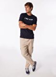 Tommy Hilfiger Bisiklet Yaka Mavi Erkek T-Shirt MW0MW34419