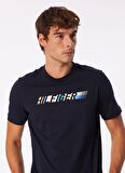Tommy Hilfiger Bisiklet Yaka Mavi Erkek T-Shirt MW0MW34419