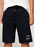 Tommy Hilfiger Lastikli Bel Normal Lacivert Erkek Şort TH LOGO SWEATSHORTS