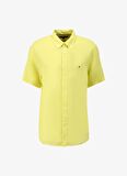 Slim Fit Düğmeli Yaka Sarı Erkek Gömlek MW0MW35207