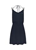 Tommy Jeans V Yaka Düz Lacivert Kısa Kadın Elbise TJW ESSENTIAL STRAPPY DRESS