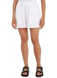 Tommy Hilfiger Bağlamalı Bel Normal Beyaz Kadın Şort PULL ON CASUAL LINEN SHORT
