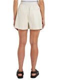 Tommy Hilfiger Lastikli Bel Normal Bej Kadın Şort MONOTYPE PULL ON SHORT