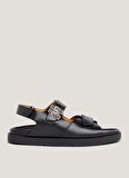 Tommy Hilfiger Deri Siyah Kadın Sandalet FW0FW07736BDS