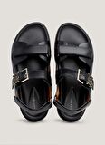 Tommy Hilfiger Deri Siyah Kadın Sandalet FW0FW07736BDS