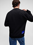 Bisiklet Yaka Siyah Erkek Sweatshırt 231D1804_KLJ REGULAR LOGO SWEAT