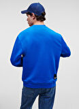 Bisiklet Yaka Mavi Erkek Sweatshırt 231D1804_KLJ REGULAR LOGO SWEAT