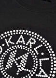 KARL LAGERFELD Bisiklet Yaka Baskılı Siyah Kadın T-Shirt 231W1712