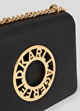 KARL LAGERFELD Siyah Kadın 23,5x15,4x9 cm Deri Çapraz Çanta 230W3032997