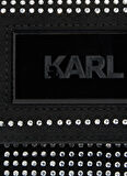 KARL LAGERFELD Siyah - Gümüş Kadın 25,5x15x6,5 cm Deri Çapraz Çanta 236W3179999
