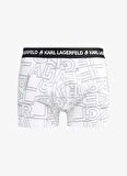 KARL LAGERFELD Mavi - Beyaz - Siyah Erkek Boxer 231M2103235