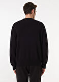 Karl Lagerfeld Jeans Bisiklet Yaka Normal Baskılı Siyah Erkek Kazak 241D2000_KLJ LOGO SWEATER