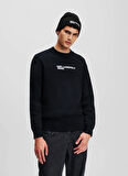 Karl Lagerfeld Jeans Bisiklet Yaka Normal Baskılı Krem Erkek Kazak 241D2000_KLJ LOGO SWEATER