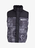 KLJ BLOCKED PUFFER VEST Baskılı Siyah Erkek Yelek 245D1504