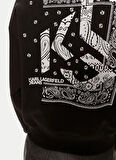 Karl Lagerfeld Jeans Yuvarlak Yaka Düz Siyah Kadın Sweatshırt 245J1801