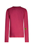 Super Rebel Düz Pembe Kız Çocuk T-Shirt R501-5407-Long Island swim shirt wi