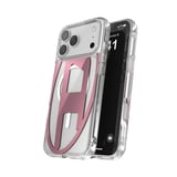 Diesel iPhone 17 Pro Max Uyumlu Magsafe Destekli Oval D Metalik Kılıf - Pembe