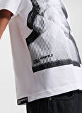 Karl Lagerfeld Jeans Bisiklet Yaka Baskılı Beyaz Erkek T-Shirt 246D1705_KLJ REGULAR SSLV KARL TEE