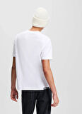 Karl Lagerfeld Jeans Bisiklet Yaka Baskılı Beyaz Erkek T-Shirt 246D1705_KLJ REGULAR SSLV KARL TEE