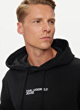 Karl Lagerfeld Jeans Kapüşon Yaka Siyah Erkek Sweatshırt 246D1805_KLJ REGULAR KARL HOODIE