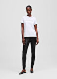 KARL LAGERFELD Bisiklet Yaka Baskılı Beyaz Kadın T-Shirt A1W17076