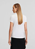 KARL LAGERFELD Bisiklet Yaka Düz Beyaz Kadın T-Shirt A1W17019