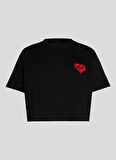 KARL LAGERFELD Bisiklet Yaka Düz Siyah Kadın T-Shirt A1W17074