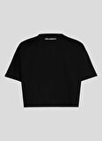 KARL LAGERFELD Bisiklet Yaka Düz Siyah Kadın T-Shirt A1W17074