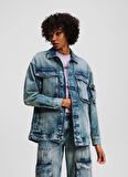 Karl Lagerfeld Jeans Mavi Kadın Denim Ceket A3W14011