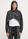 Karl Lagerfeld Jeans Antrasit Kadın Denim Ceket A3W14060