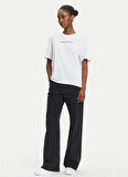 Karl Lagerfeld Jeans Yuvarlak Yaka Baskılı Beyaz Kadın T-Shirt A3W17039