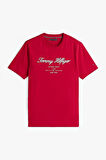 Erkek Script Logo T-Shirt - Kırmızı | S