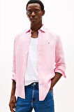 Erkek Th Pigment Dyed Solid Gömlek - Pembe | M