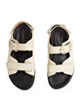 Tommy Hilfiger Deri Krem Kadın Sandalet FW0FW08799