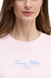 Kadın Th Script Logo T-Shirt - Pembe | L