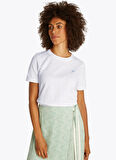 Beyaz Kadın Normal T-Shirt WW0WW45522YCF