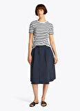 Tommy Hilfiger Bisiklet Yaka Mavi Kadın T-Shirt WW0WW405870BF