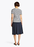 Tommy Hilfiger Bisiklet Yaka Mavi Kadın T-Shirt WW0WW405870BF
