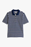 Kadın Th Pique 1985 Polo Çizgili T-Shirt - Lacivert | XS