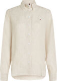 ESS LINEN RELAXED SHIRT Kadın Beyaz Gömlek - WW0WW44679