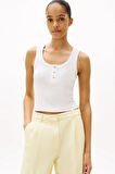 Kadın Th Slim Henley T-Shirt - Ekru | XL