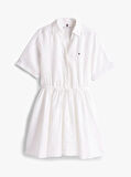 ESS LINEN S/S SHORT DRESS