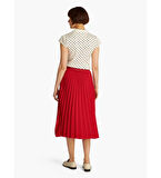 FLUID PLEATED PULL ON MIDI SKIRT