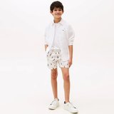 Tommy Hilfiger Print Linen Çocuk Beyaz Deniz Şortu